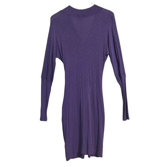 Intimissimi Dolman Dress Sz M Bodycon Front Gathered Detail V-Neck Purple‎ - Picture 2 of 8